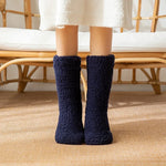 Plush Fuzzy Slipper Socks – Thick, Warm, Anti-Slip