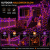 Solar Halloween String Lights – 2-Pack, 72 ft, Purple & Orange, Ships from US