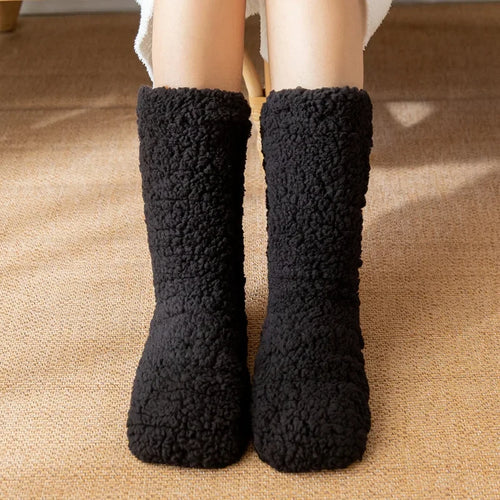 Plush Fuzzy Slipper Socks – Thick, Warm, Anti-Slip