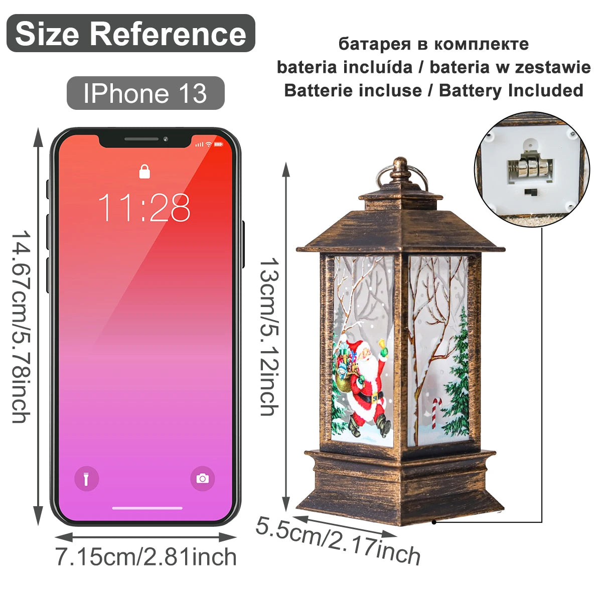 Mini Christmas Lantern Light - LED Tabletop Decoration