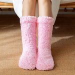 Plush Fuzzy Slipper Socks – Thick, Warm, Anti-Slip