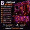 Solar Halloween String Lights – 2-Pack, 72 ft, Purple & Orange, Ships from US