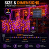 Solar Halloween String Lights – 2-Pack, 72 ft, Purple & Orange, Ships from US