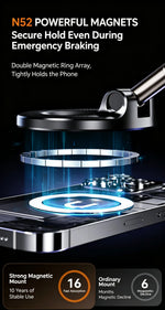 Magnetic Vacuum Phone Mount – Foldable, 360°, Ships from US