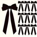 10 Red Velvet Christmas Tree Bows - Glossy Finish