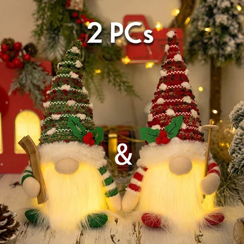 Glowing Knitted Gnome Doll with LED Night Light