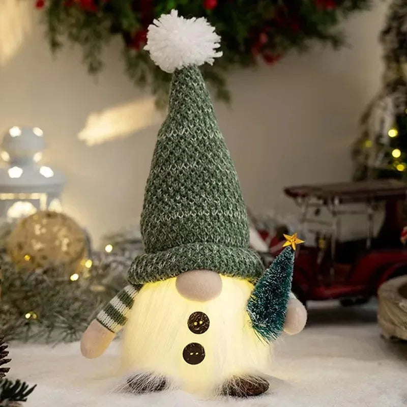 Glowing Knitted Gnome Doll with LED Night Light
