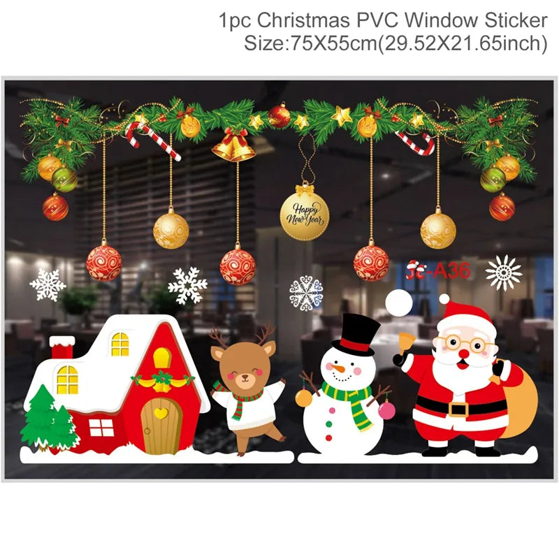 Christmas Window Stickers for Home Decoration