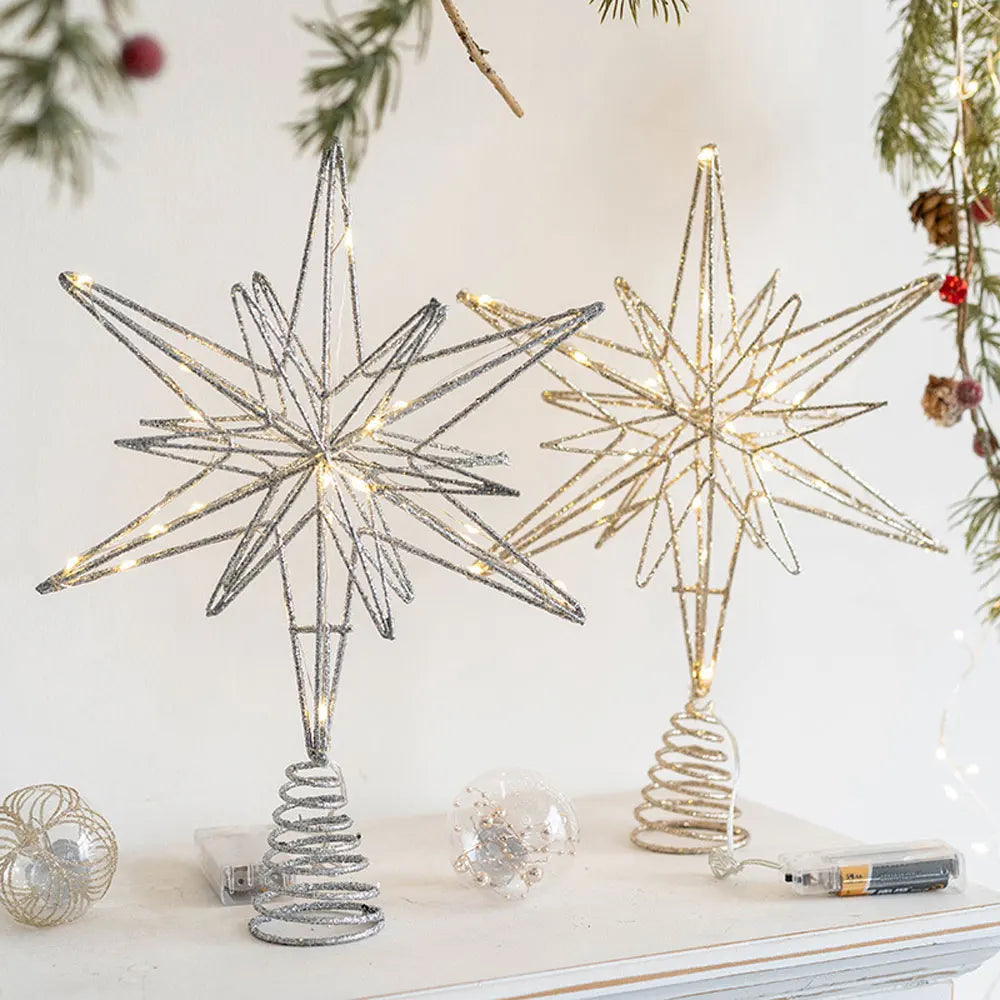 Christmas Tree Star Topper with LED Lights