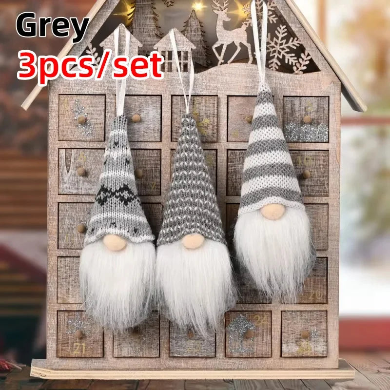 3pcs Christmas Gnomes Plush Santa Doll Ornaments