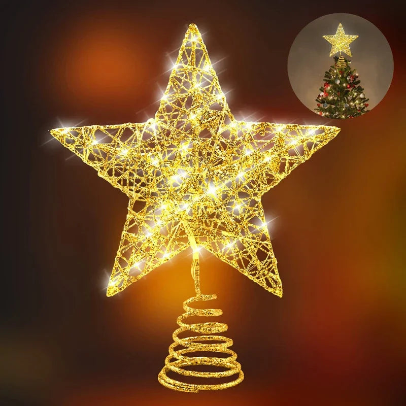 LED Christmas Tree Topper Star with 20 Warm White Lights