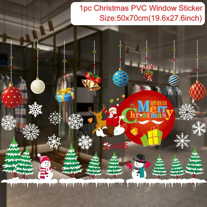 Christmas Window Stickers for Home Decoration