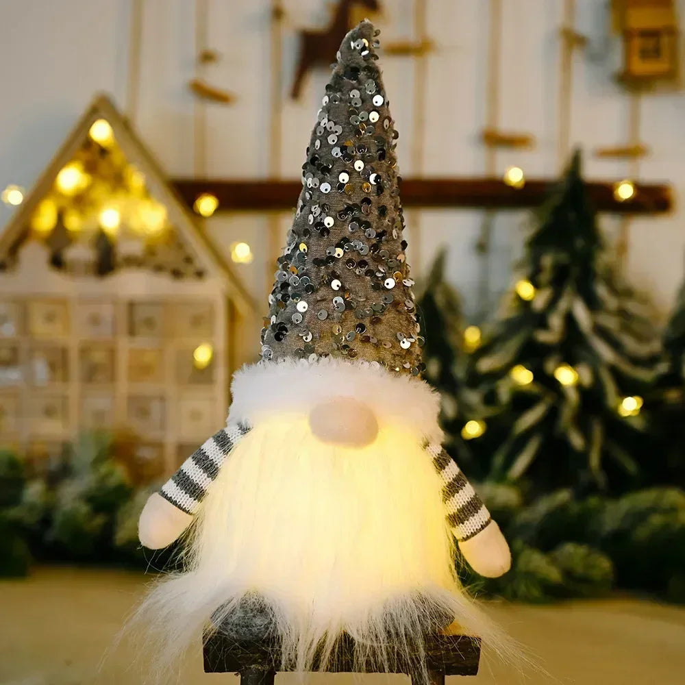 Glowing Knitted Gnome Doll with LED Night Light