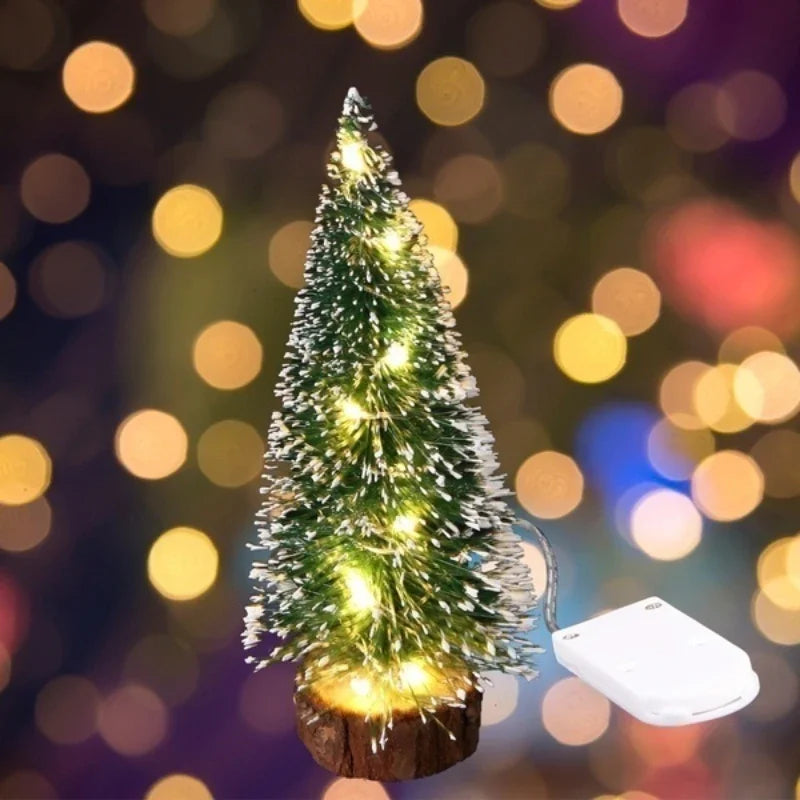 Mini Frosted LED Christmas Tree - 25 or 30 cm Tabletop Decor