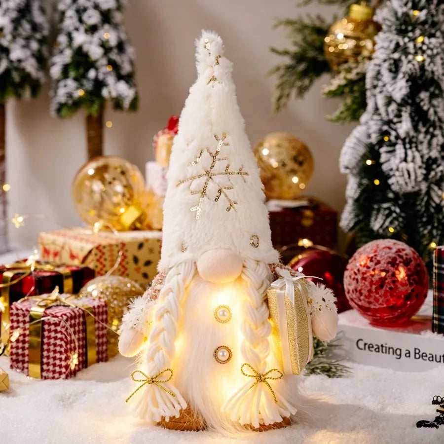 Glowing Knitted Gnome Doll with LED Night Light