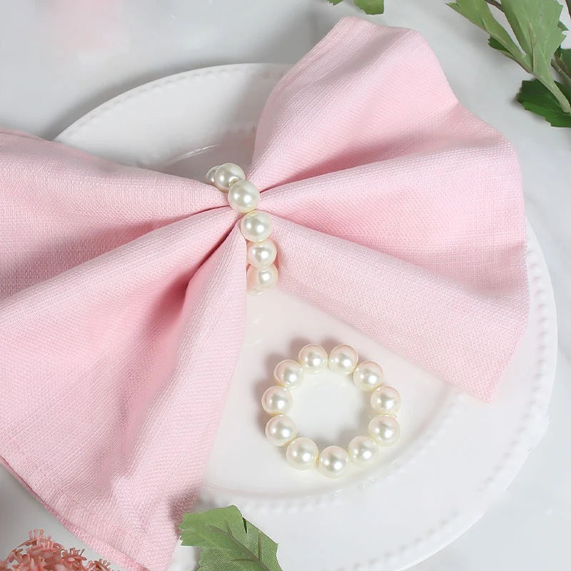 Set of 12 Handmade Imitation Pearl Napkin Rings