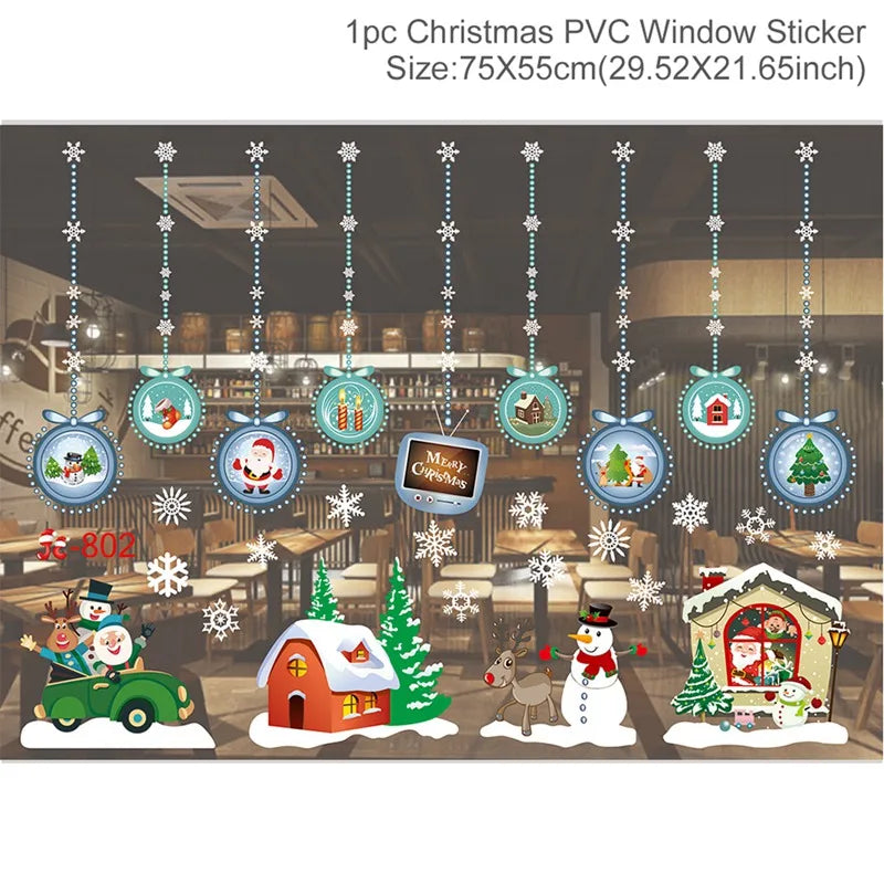 Christmas Window Stickers for Home Decoration