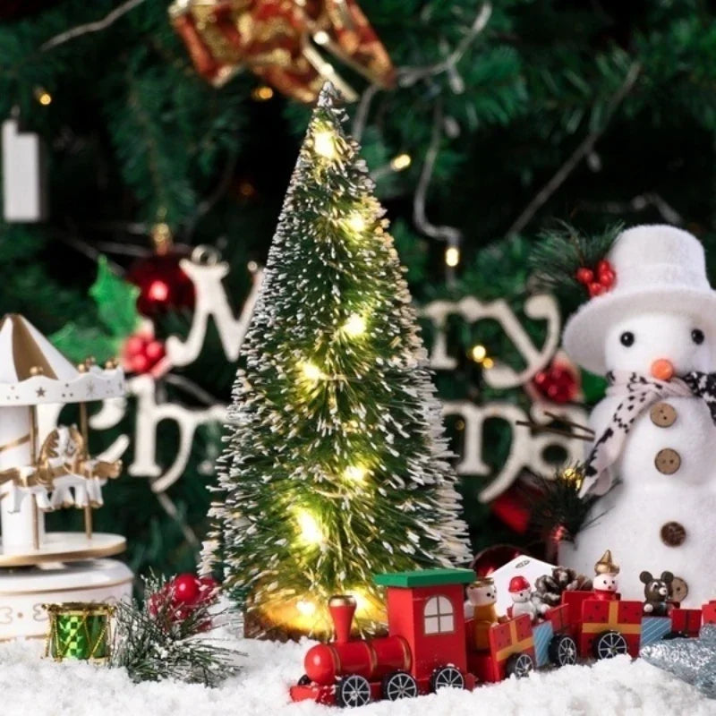 Mini Frosted LED Christmas Tree - 25 or 30 cm Tabletop Decor