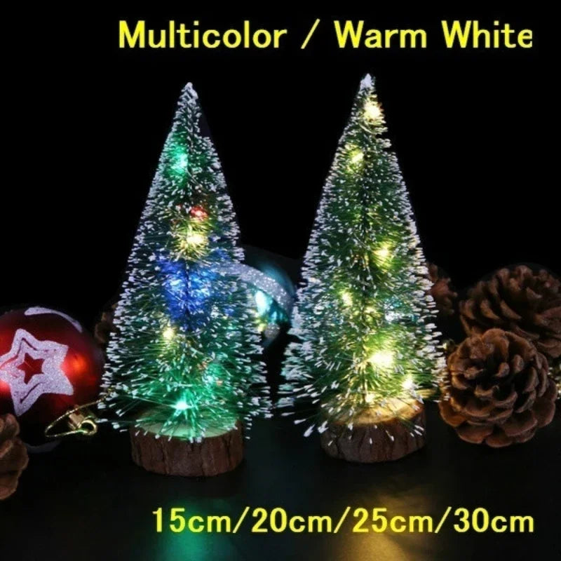 Mini Frosted LED Christmas Tree - 25 or 30 cm Tabletop Decor