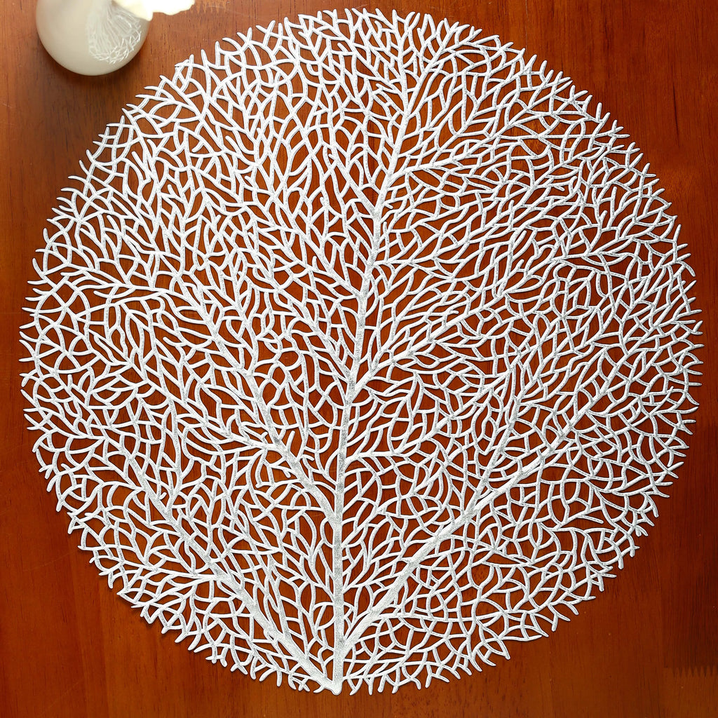 Set of 4 Golden Leaf PVC Table Mats