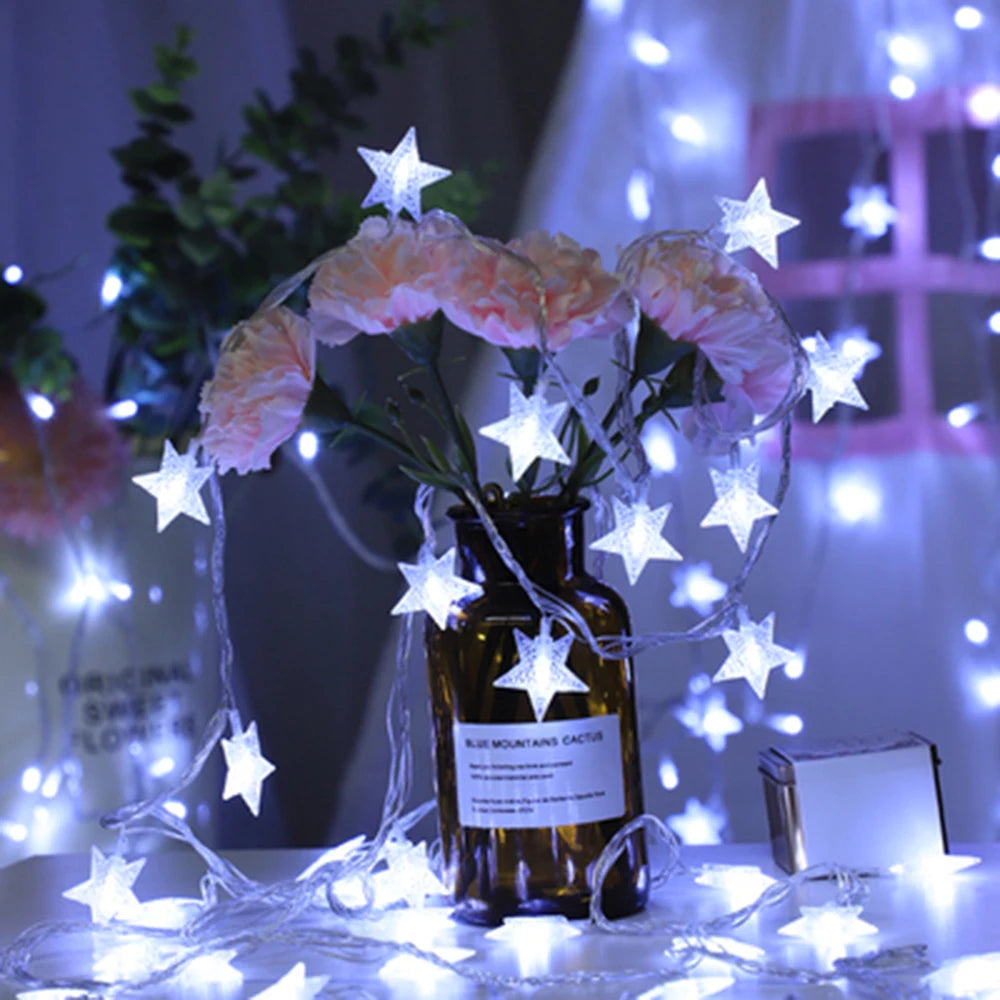 LED Star String Lights - 10 m, 80 LEDs, Battery or USB