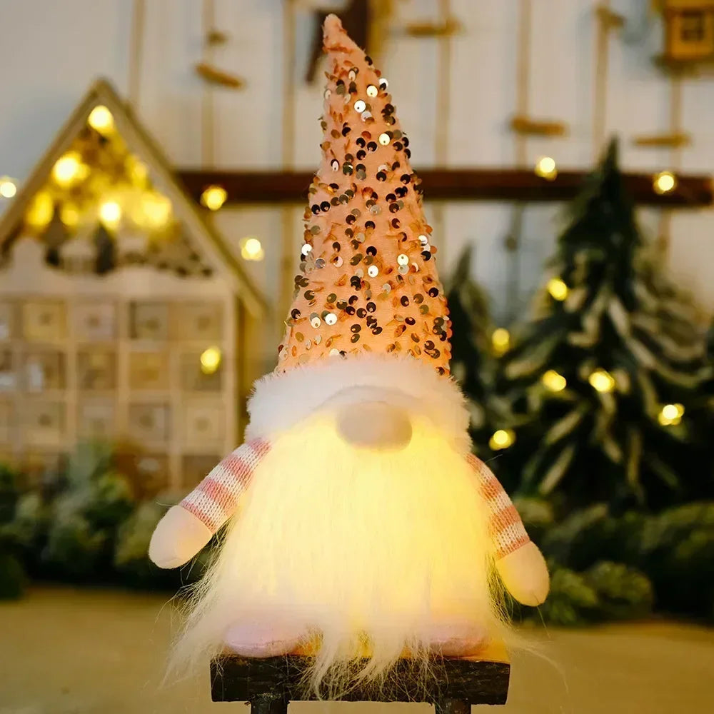Glowing Knitted Gnome Doll with LED Night Light