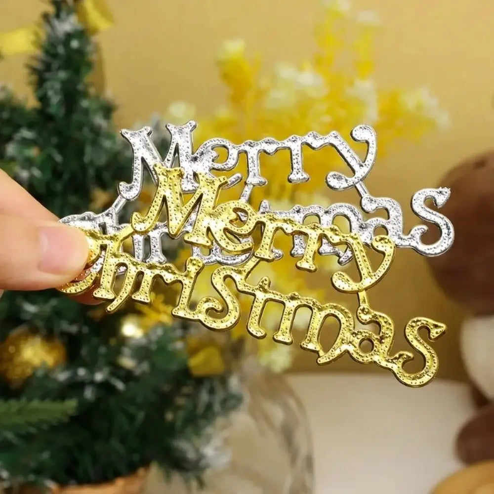 10pcs Plastic Merry Christmas Pendant Signs