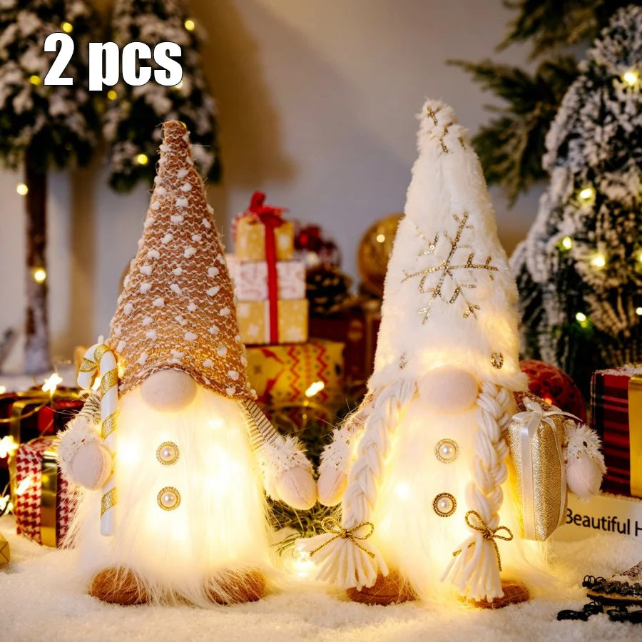 Glowing Knitted Gnome Doll with LED Night Light