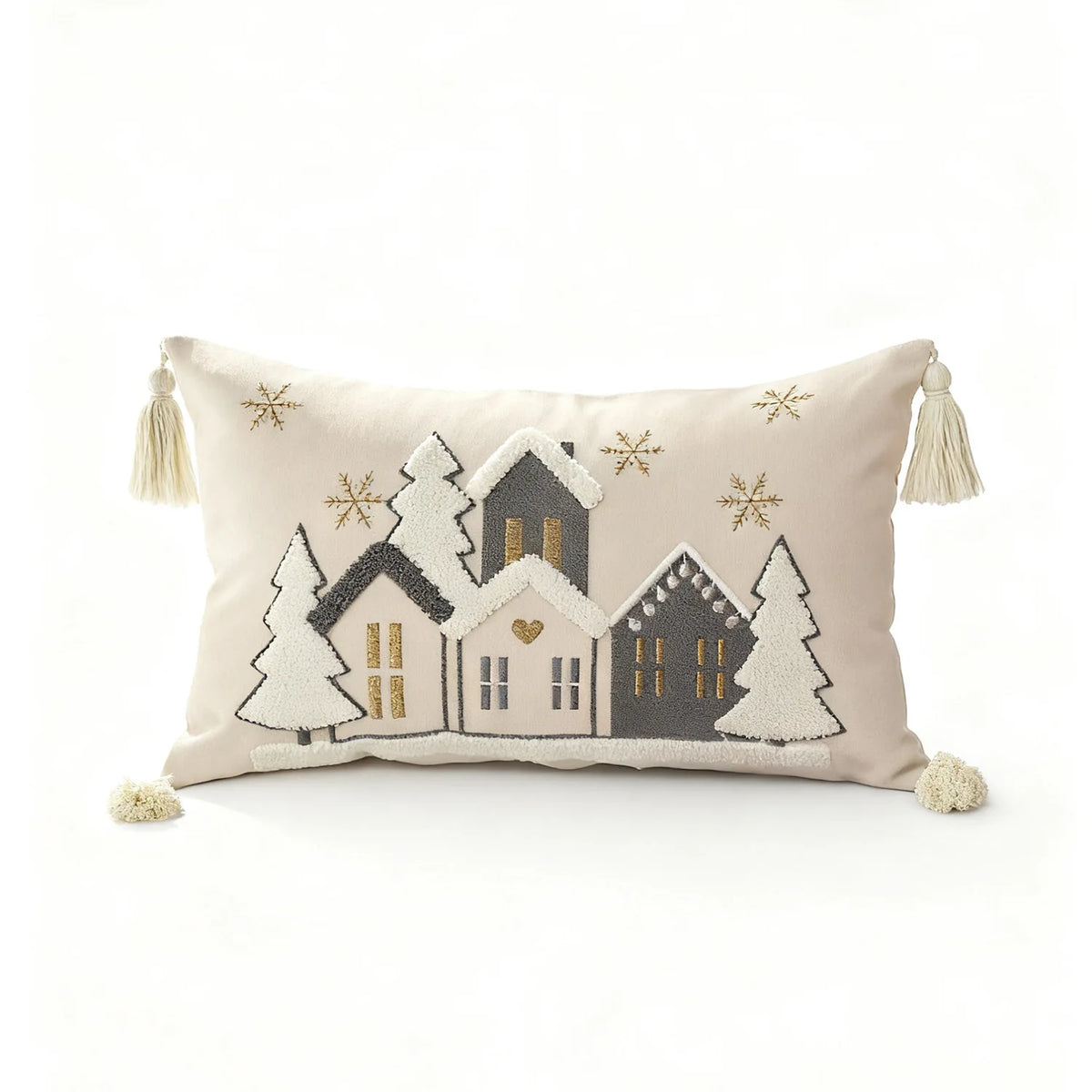 Embroidered Merry Christmas Throw Pillow Case Cover