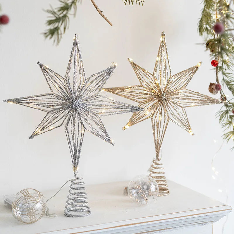 Christmas Tree Star Topper with LED Lights
