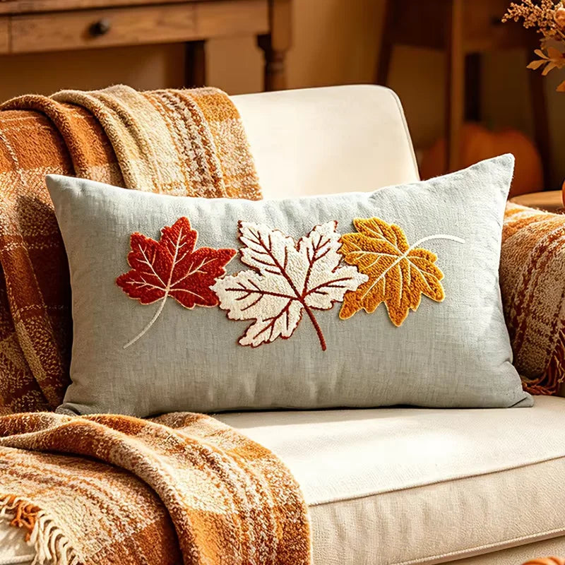 Pumpkin Tufted Velvet Throw Pillow Cover - Autumn Design