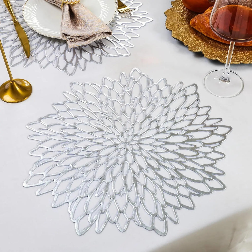 Set of 4 Golden Leaf PVC Table Mats