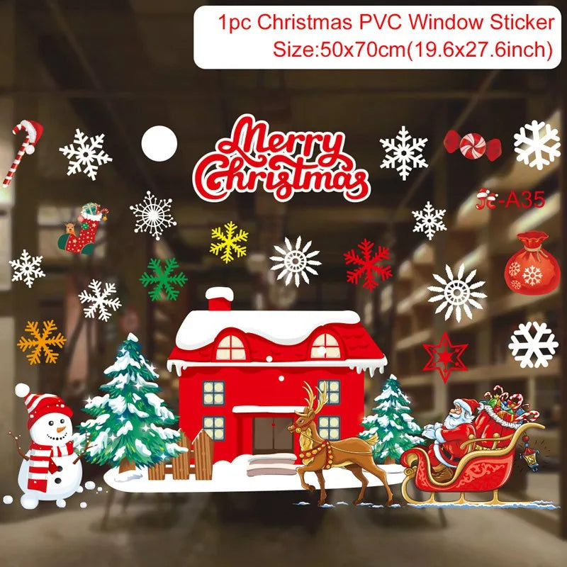 Christmas Window Stickers for Home Decoration