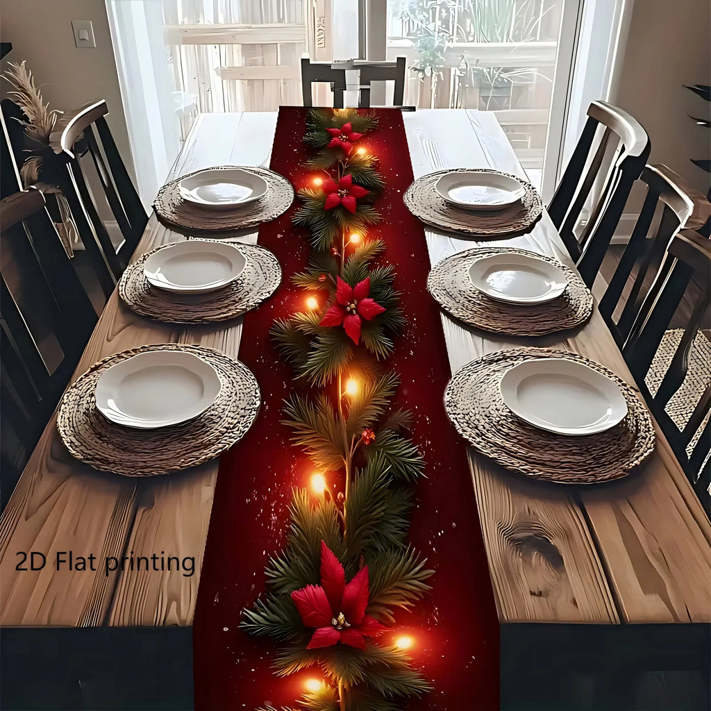 Christmas Floral Pine Branch Table Runner - Multiple Sizes