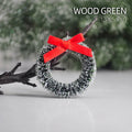 12pcs Christmas Wreath with Bow Tree Decor Mini Door Garland Hanging