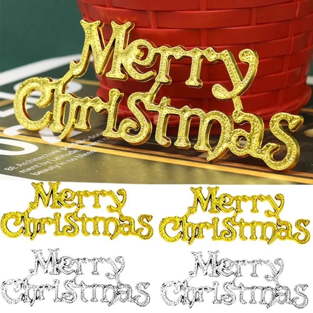 10pcs Plastic Merry Christmas Pendant Signs
