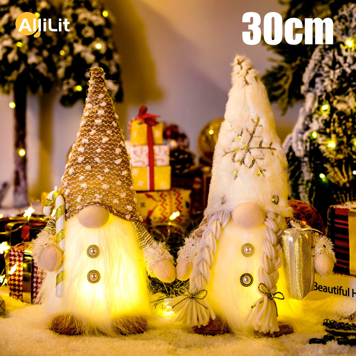 Glowing Gnome Christmas Faceless Doll 30cm