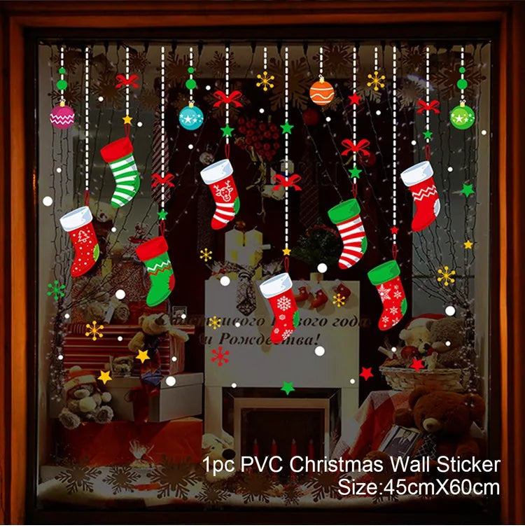 Christmas Window Stickers for Home Decoration