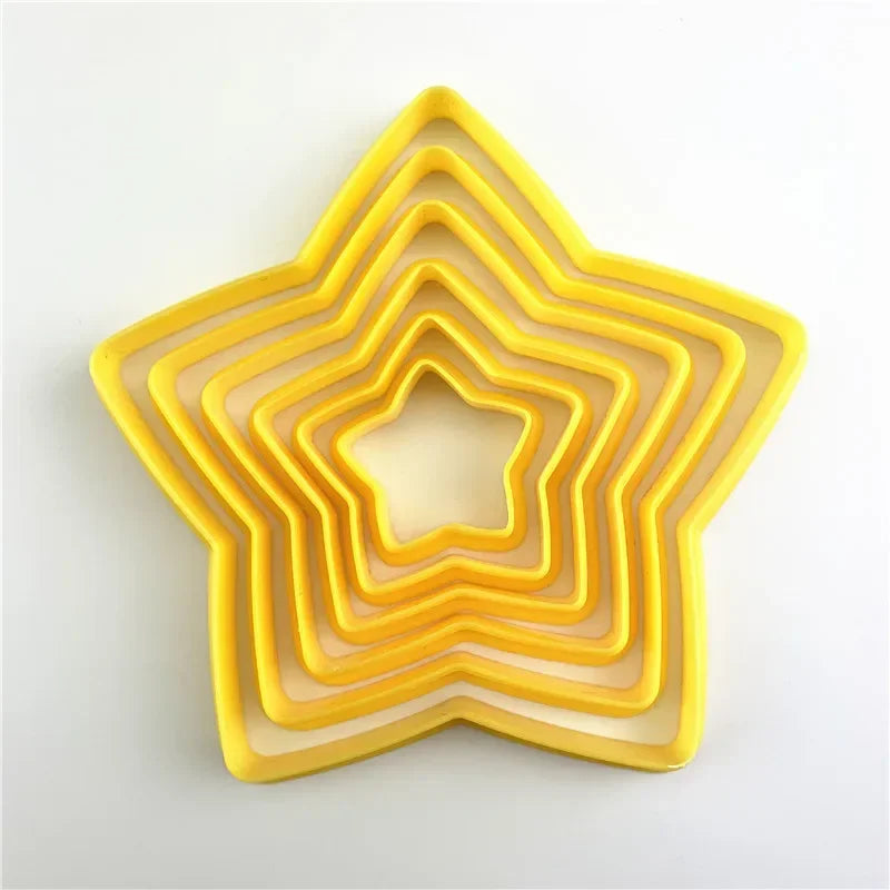 3D Star Christmas Tree Cookie Cutter Set - 6 Pieces