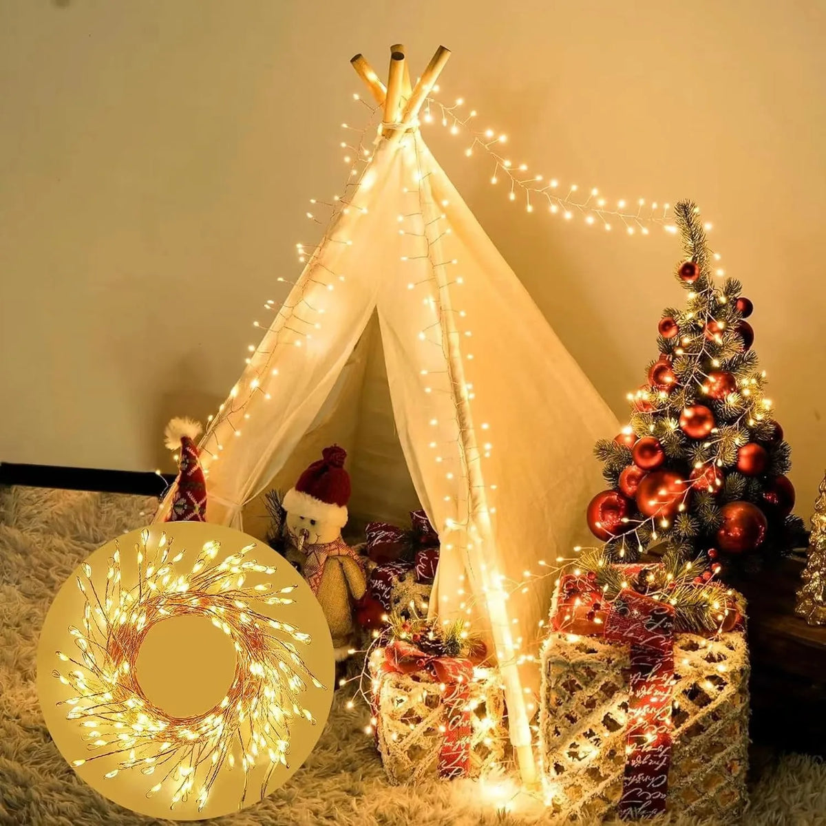 USB Power LED Firecracker String Lights with Remote Control