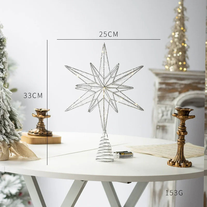 Christmas Tree Star Topper with LED Lights