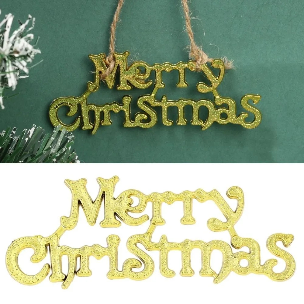 10pcs Plastic Merry Christmas Pendant Signs