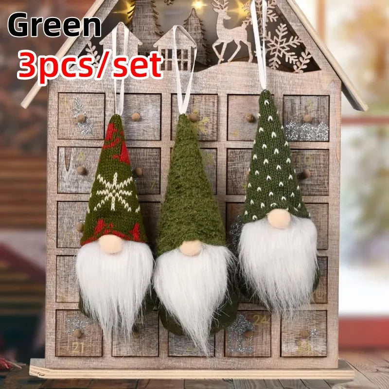 3pcs Christmas Gnomes Plush Santa Doll Ornaments