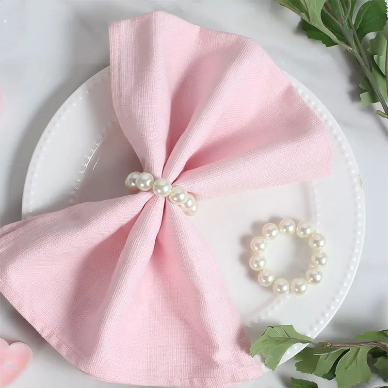 Set of 12 Handmade Imitation Pearl Napkin Rings