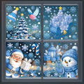 Christmas Decoration Stickers - Blue Elk, Snowman, Santa