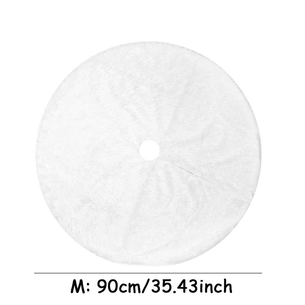 White Christmas Tree Skirt Plush Faux Fur