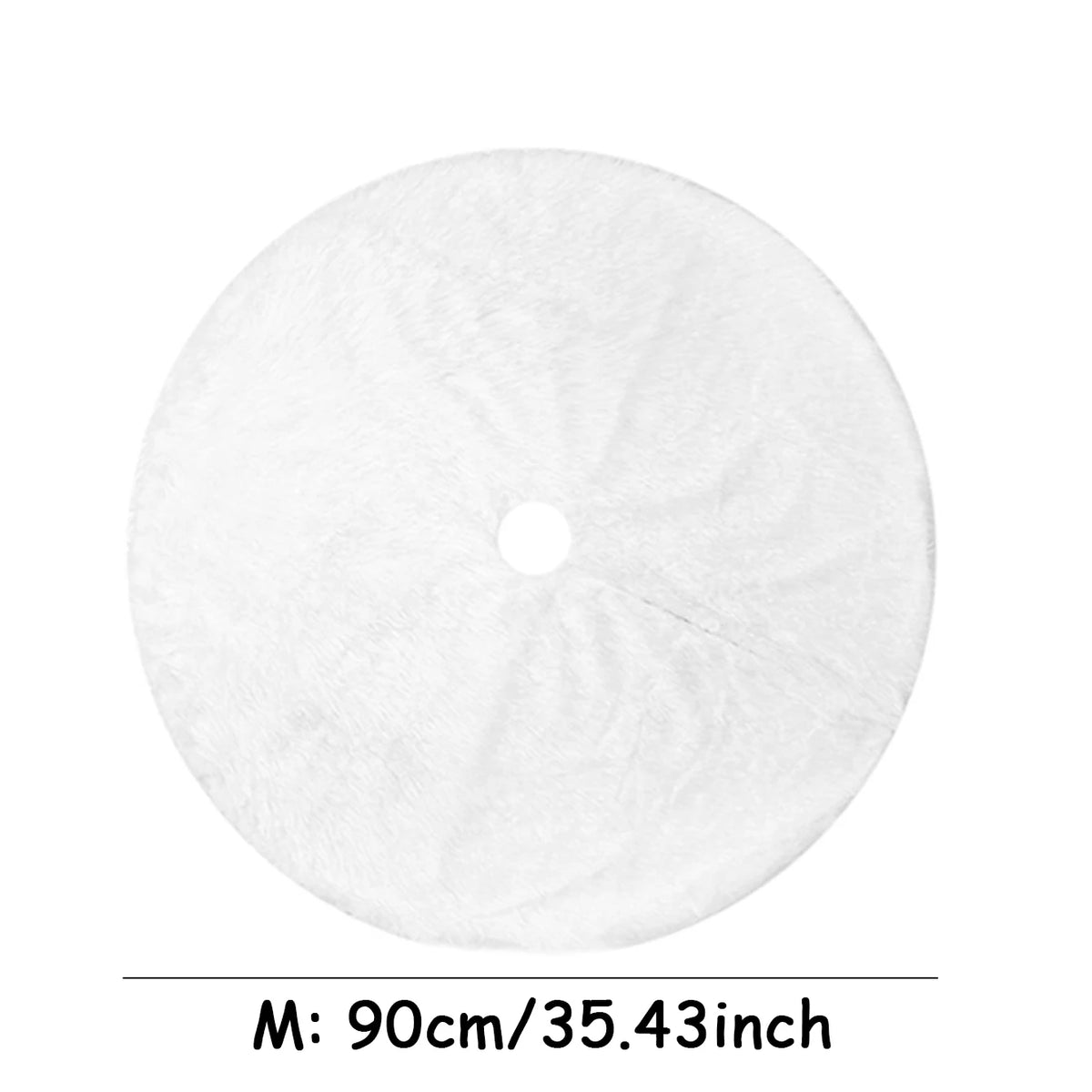 White Christmas Tree Skirt Plush Faux Fur