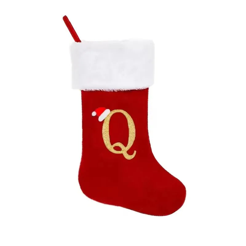 Alphabet Christmas Stocking Gift Bag - Red
