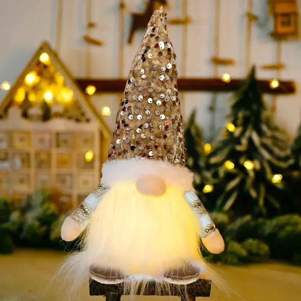 Glowing Knitted Gnome Doll with LED Night Light