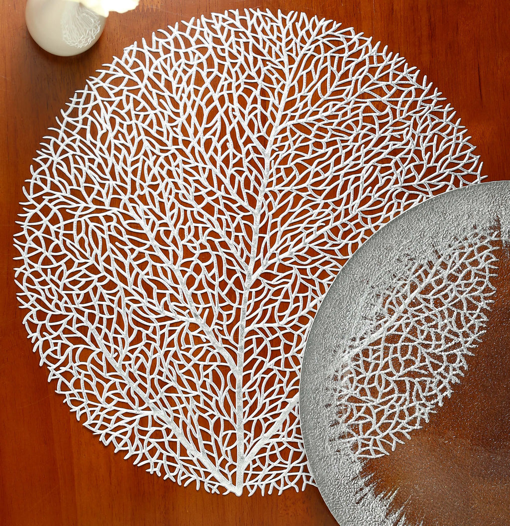 Set of 4 Golden Leaf PVC Table Mats